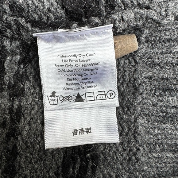 Eddie Bauer Wool Angora Rabbit Cotton Blend Cardigan Sweater Gray Winter Cozy XL - Picture 9 of 11